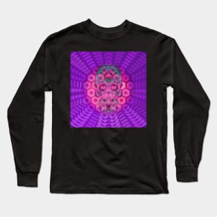 Electroluminated Skull Flower - Orchid Blush Long Sleeve T-Shirt